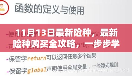 11月13日最新险种购买指南，全攻略助你轻松选购保险