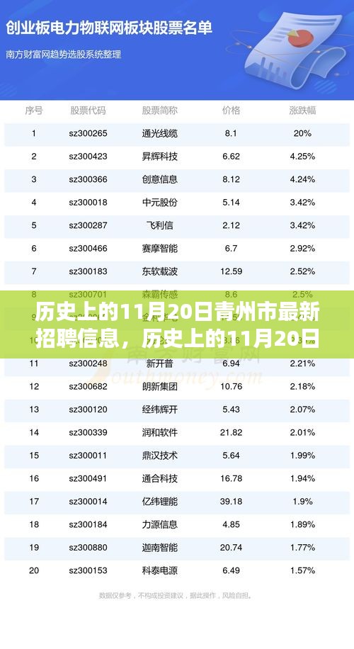 历史上的11月20日青州市最新招聘信息概览与深度解析