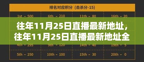 往年11月25日直播最新地址详解与全面评测介绍