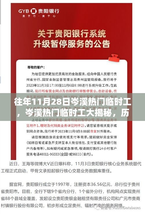 历年11月28日岑溪热门临时工抢鲜看，揭秘临时工的热门内幕！