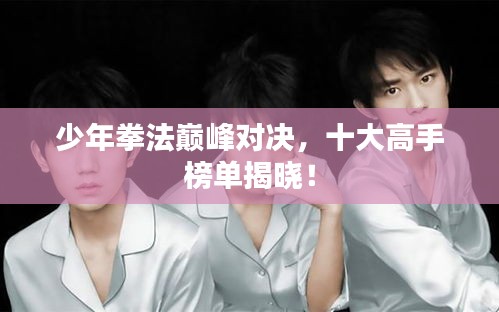 少年拳法巅峰对决，十大高手榜单揭晓！